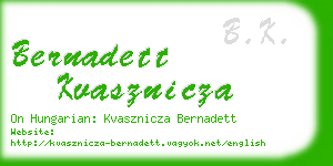 bernadett kvasznicza business card